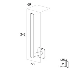 Tiger Reserverolhouder Colar Hangend RVS -Badkamer Verkoop 123 10015