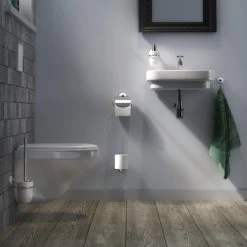 Tiger Toiletrolhouder Ivy Chroom/wit Met Klep 10 Tiger Toiletrolhouder Ivy Chroom/wit Met Klep -Badkamer Verkoop 123 10194