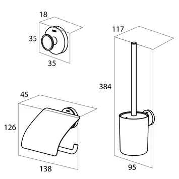 Tiger Urban Toilet Accessoireset Wc-rolhouder - Wc-borstelhouder - Haak 12 Tiger Urban Toilet Accessoireset Wc-rolhouder - Wc-borstelhouder - Haak - Afbeelding 10