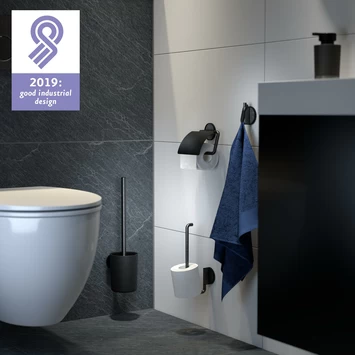 Tiger Tune Toiletrolhouder Met Klep Geborsteld Zwart/mat Zwart 7 Tiger Tune Toiletrolhouder Met Klep Geborsteld Zwart/mat Zwart - Afbeelding 5