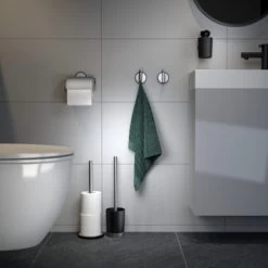 Tiger Tune Toiletrolhouder Met Klep Geborsteld RVS/mat Zwart -Badkamer Verkoop 123 10316