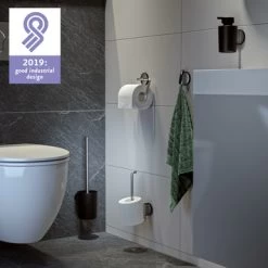 Tiger Tune Toiletrolhouder Geborsteld RVS/mat Zwart -Badkamer Verkoop 123 10328