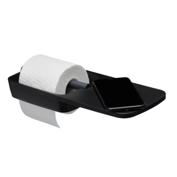 Tiger Toiletrolhouder TESS Met Planchet Zwart/antraciet 3 Tiger Toiletrolhouder TESS Met Planchet Zwart/antraciet