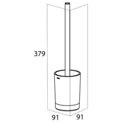Tiger Tune Toiletborstelhouder Geborsteld RVS/mat Zwart Met Kunststof Voetjes Voor Grondbescherming -Badkamer Verkoop 123 10424
