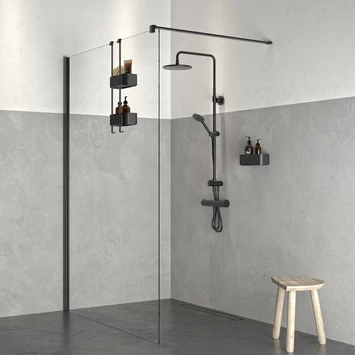 Tiger Doucherek Ophangbaar 2-store 25cm Zwart 7 Tiger Doucherek Ophangbaar 2-store 25cm Zwart - Afbeelding 5