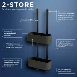 Tiger Doucherek Ophangbaar 2-store 25cm Zwart 14 Tiger Doucherek Ophangbaar 2-store 25cm Zwart -Badkamer Verkoop 123 1046