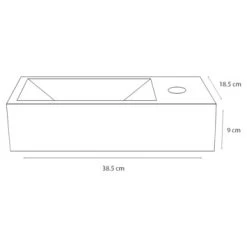 Differnz Ravo Fontein Wit 38.5x18.5x9cm -Badkamer Verkoop 123 10481