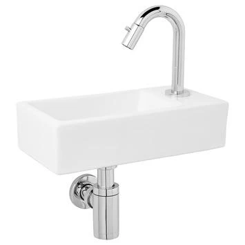 Atlantic Fonteinset Henry Rechts Wit Keramiek Chroom 36x18x9 Cm 3 Atlantic Fonteinset Henry Rechts Wit Keramiek Chroom 36x18x9 Cm