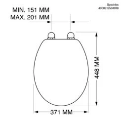 Tiger WC Bril Speckels Duroplast Zwart-wit -Badkamer Verkoop 123 10766