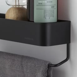 Sealskin Brix Wandrek Met Handdoekrek 55 Cm Zwart -Badkamer Verkoop 123 1082