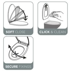 Tiger WC Bril Amadora Zwart Kunststof Met Softclose -Badkamer Verkoop 123 10837