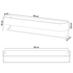 Sealskin Brix Wandrek Met Handdoekrek 55 Cm Zwart -Badkamer Verkoop 123 1088