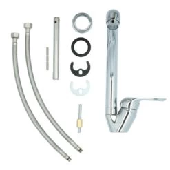 OK Keukenkraan Met Hoog Gebogen Uitloop En Hendel Chroom -Badkamer Verkoop 123 10915