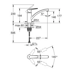 Grohe Quickfix Keukenkraan Start Lage Uitloop Supersteel -Badkamer Verkoop 123 11026