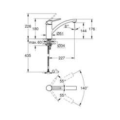 GROHE Keukenkraan Swift Met Hendel Chroom 12 GROHE Keukenkraan Swift Met Hendel Chroom -Badkamer Verkoop 123 11035