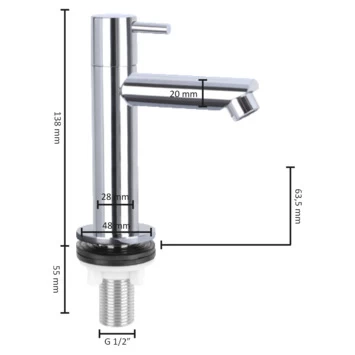 Differnz Fonteinkraan Recht Chroom 6 Differnz Fonteinkraan Recht Chroom - Afbeelding 4