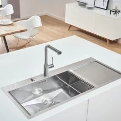 Grohe Colours Keukenkraan Essence New RVS Met Uittrekbare Mousseur -Badkamer Verkoop 123 11184