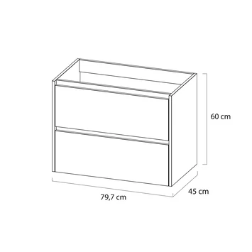 Tiger Reverse Meubelset 80 Cm Met 2 Lades Chalet Eik / Mat Zwart Inclusief Quadro Wastafel Mat Zwart 10 Tiger Reverse Meubelset 80 Cm Met 2 Lades Chalet Eik / Mat Zwart Inclusief Quadro Wastafel Mat Zwart - Afbeelding 8
