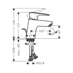 Hansgrohe Wastafelkraan Mysport M 1-greeps Met Waste -Badkamer Verkoop 123 11271