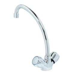 Handson Keukenkraan Thomas 2-knops Chroom Met Uitloop 235mm -Badkamer Verkoop 123 11343