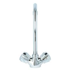 Handson Keukenkraan Thomas 2-knops Chroom Met Uitloop 235mm -Badkamer Verkoop 123 11344