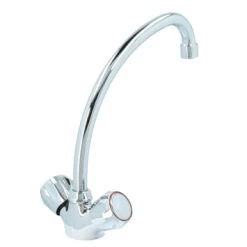 Handson Keukenkraan Thomas 2-knops Chroom Met Uitloop 235mm -Badkamer Verkoop 123 11345