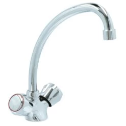 Handson Keukenkraan Thomas 2-knops Chroom Met Uitloop 235mm -Badkamer Verkoop 123 11347