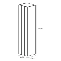 Tiger Maryport Hoge Kolomkast 40 Cm Mat Zwart Met Matzwarte Greep -Badkamer Verkoop 123 1153