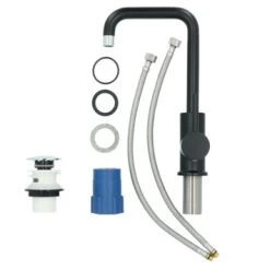 Absolut Wastafelkraan Haiti Met Hendel En Pop-up Afvoerplug Zwart -Badkamer Verkoop 123 11556