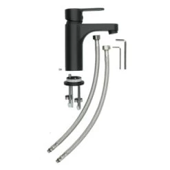 Atlantic Wastafelkraan Parker Met Hendel Zwart -Badkamer Verkoop 123 11592