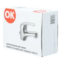 OK Wastafelkraan Met Hendel En Waste Chroom -Badkamer Verkoop 123 11628