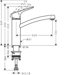 Hansgrohe Keukenkraan MySport M Met Hendel Chroom -Badkamer Verkoop 123 11898