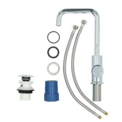 Absolut Wastafelkraan Haiti Met Hendel En Pop-up Afvoerplug Chroom 25 Absolut Wastafelkraan Haiti Met Hendel En Pop-up Afvoerplug Chroom -Badkamer Verkoop 123 11922