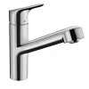 Hansgrohe Keukenkraan Focus M43 Met Hendel En Uittrekbare Sproeikop Chroom 150