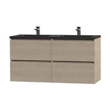 Tiger Karlo Badkamermeubel 120 Cm Naturel Eiken Met Wastafel Zwart 3 Tiger Karlo Badkamermeubel 120 Cm Naturel Eiken Met Wastafel Zwart