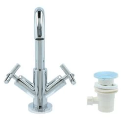 Absolut Wastafelkraan Post 2-knops Chroom 24 Absolut Wastafelkraan Post 2-knops Chroom -Badkamer Verkoop 123 12129