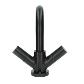 Aqualino Wastafelkraan Fortore 2-knops Met Waste Zwart 6 Aqualino Wastafelkraan Fortore 2-knops Met Waste Zwart - Afbeelding 4