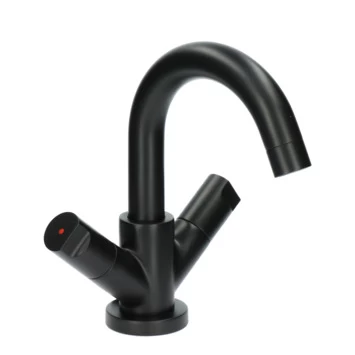 Aqualino Wastafelkraan Fortore 2-knops Met Waste Zwart 9 Aqualino Wastafelkraan Fortore 2-knops Met Waste Zwart - Afbeelding 7