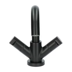 Aqualino Wastafelkraan Fortore 2-knops Met Waste Zwart 25 Aqualino Wastafelkraan Fortore 2-knops Met Waste Zwart -Badkamer Verkoop 123 12146