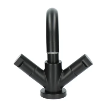 Aqualino Wastafelkraan Fortore 2-knops Met Waste Zwart 10 Aqualino Wastafelkraan Fortore 2-knops Met Waste Zwart - Afbeelding 8