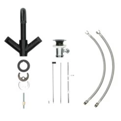 Aqualino Wastafelkraan Fortore 2-knops Met Waste Zwart 29 Aqualino Wastafelkraan Fortore 2-knops Met Waste Zwart -Badkamer Verkoop 123 12150