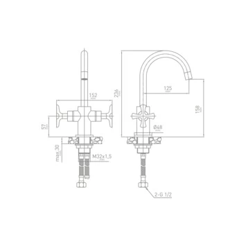 Van Marcke Wastafelkraan Sign 2-knops Chroom 4 Van Marcke Wastafelkraan Sign 2-knops Chroom - Afbeelding 2