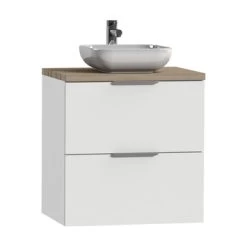 Tiger Badkamermeubel Studio 60cm Hoogglans Wit/witte Waskom Met Profielgrepen -Badkamer Verkoop 123 1234