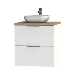 Tiger Badkamermeubel Studio 60cm Hoogglans Wit/witte Waskom Met Profielgrepen -Badkamer Verkoop 123 1235