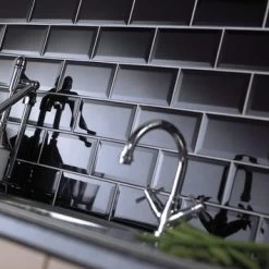 Wandtegel Metro Zwart 10x20 Cm 0,96 M² -Badkamer Verkoop 123 12672