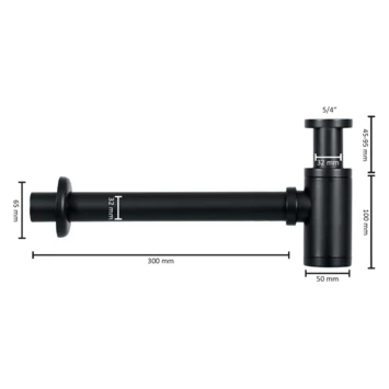 Differnz Sifon Mat Zwart 5 Differnz Sifon Mat Zwart - Afbeelding 3