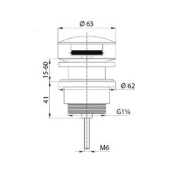 Tiger Ontario Wastafelplug Zonder Overloop 5/4 5 Tiger Ontario Wastafelplug Zonder Overloop 5/4 -Badkamer Verkoop 123 12897