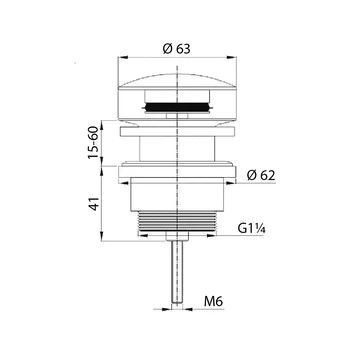 Tiger Ontario Wastafelplug Zonder Overloop 5/4 4 Tiger Ontario Wastafelplug Zonder Overloop 5/4 - Afbeelding 2