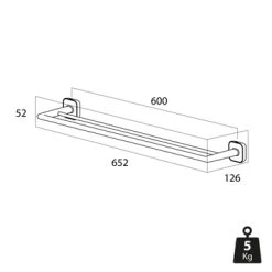 Tiger Handdoekhouder Carv Dubbel Zwart -Badkamer Verkoop 123 1319