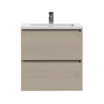 Tiger Karlo Badkamermeubel 60 Cm Naturel Eiken Met Wastafel Hoogglans Wit 4 Tiger Karlo Badkamermeubel 60 Cm Naturel Eiken Met Wastafel Hoogglans Wit - Afbeelding 2